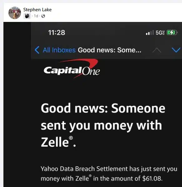 Yahoo data breach FB 6-8-23 settlement checks