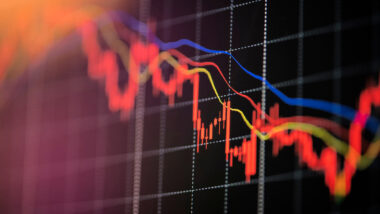 Close up of a stock graph showing loss, representing shareholder class actions.