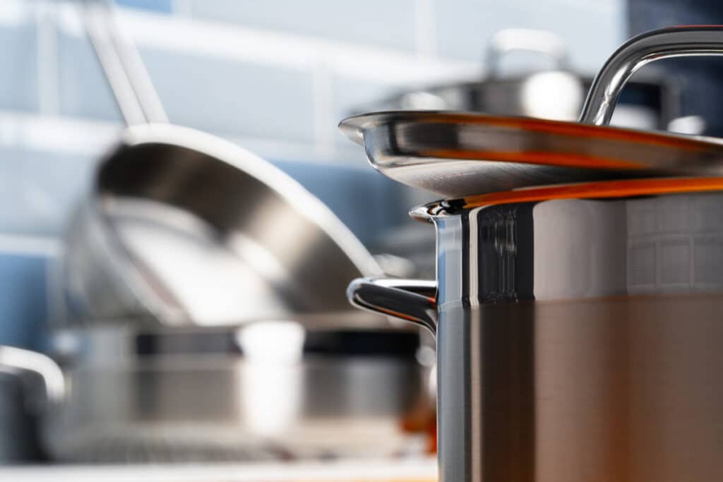 Close up of a cookware set, representing the HexClad pfas class action.