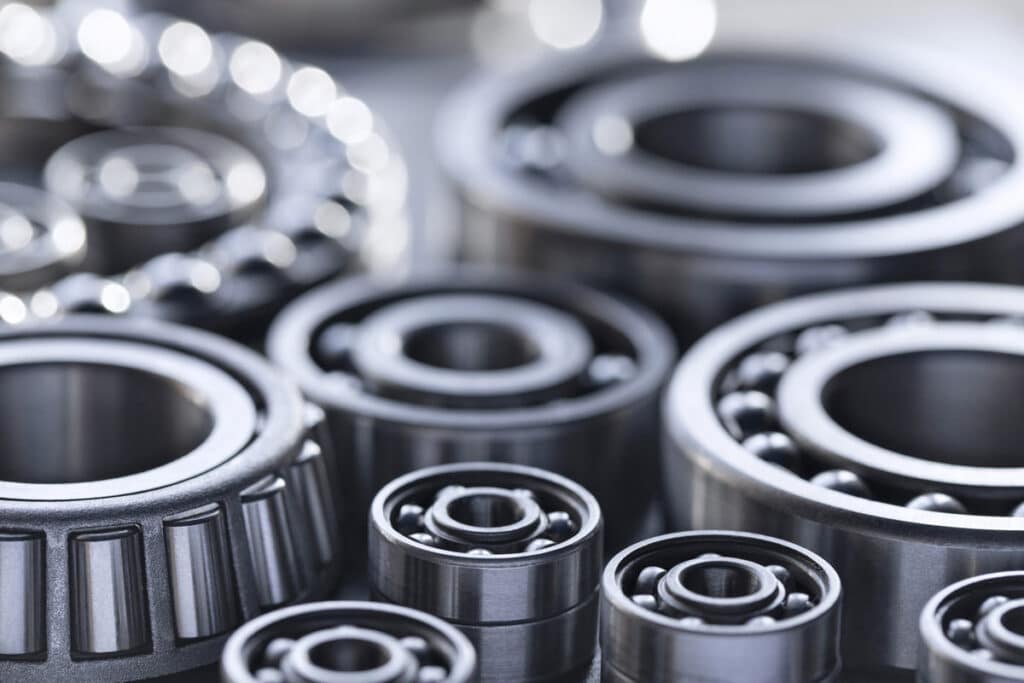 Close up of various size bearings, representing the small bearings antitrust class action settlement.