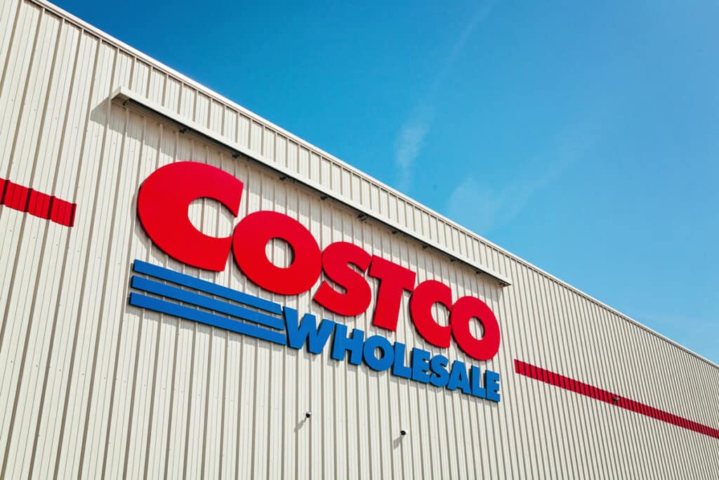 Close up of Costco Wholesale signage, representing the Costco lawsuit.