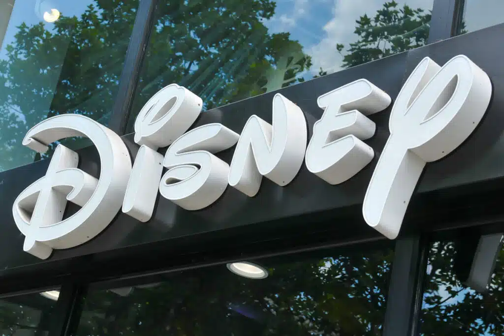 Close up of Disney signage, representing the Disney women managers class action.