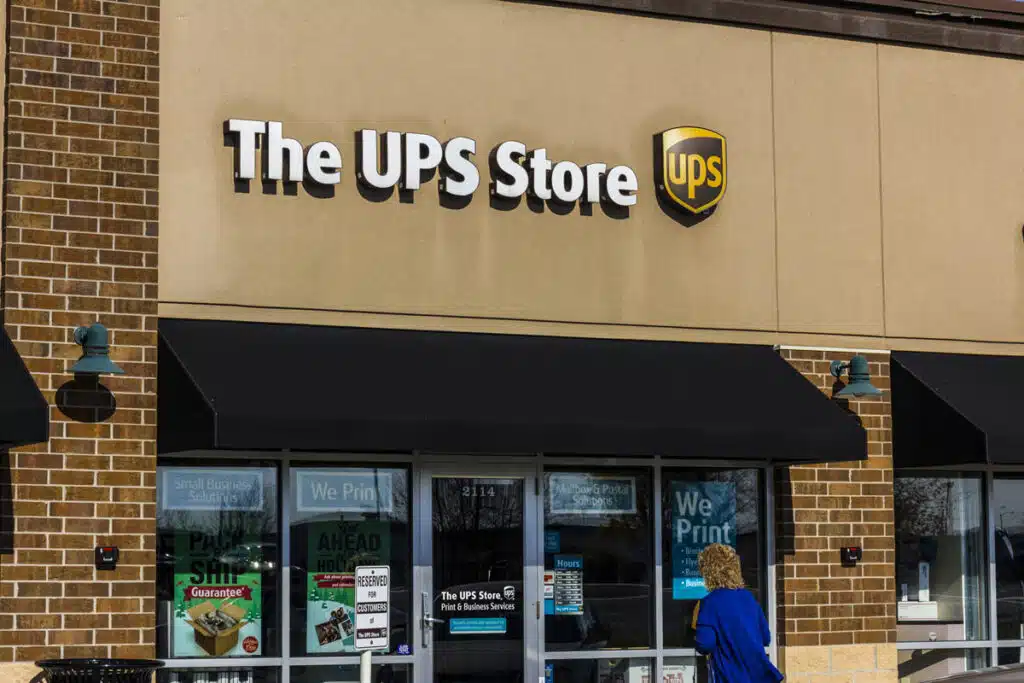 Exterior of a UPS Store, representing the UPS lawsuit.