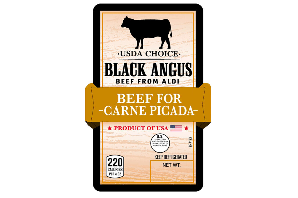 Product photo of recalled beef, representing the Aldi beef alert.