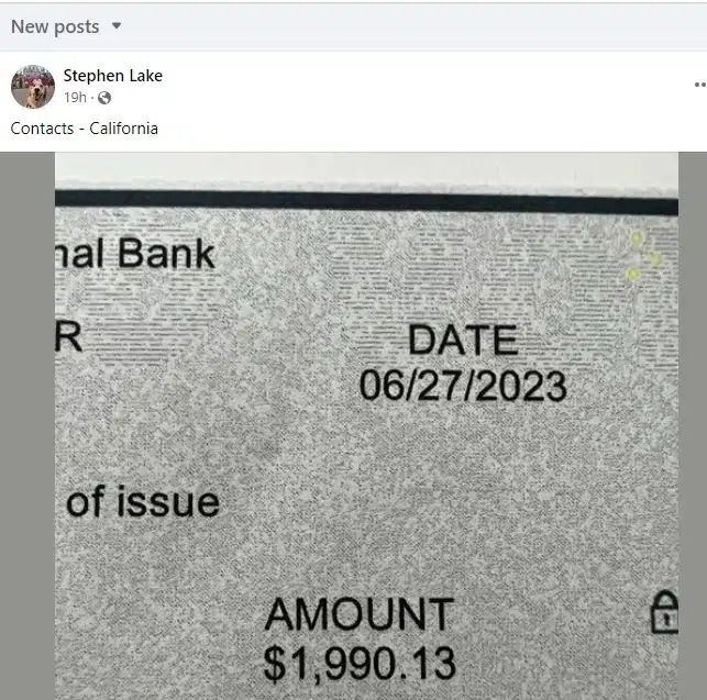 Disposable Contacts FB 2 7-3-23 settlement checks