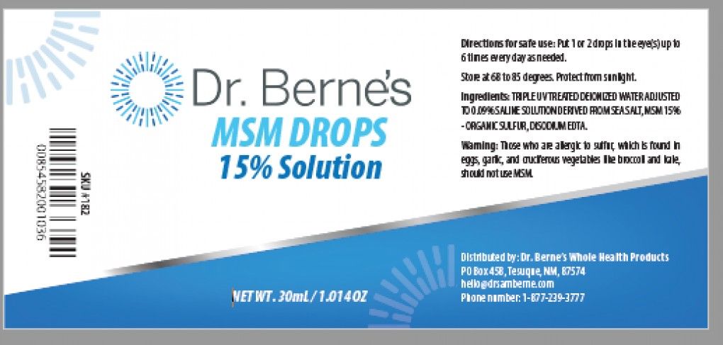 Dr. Berne’s MSM Drops 15_ Solution, outer box label