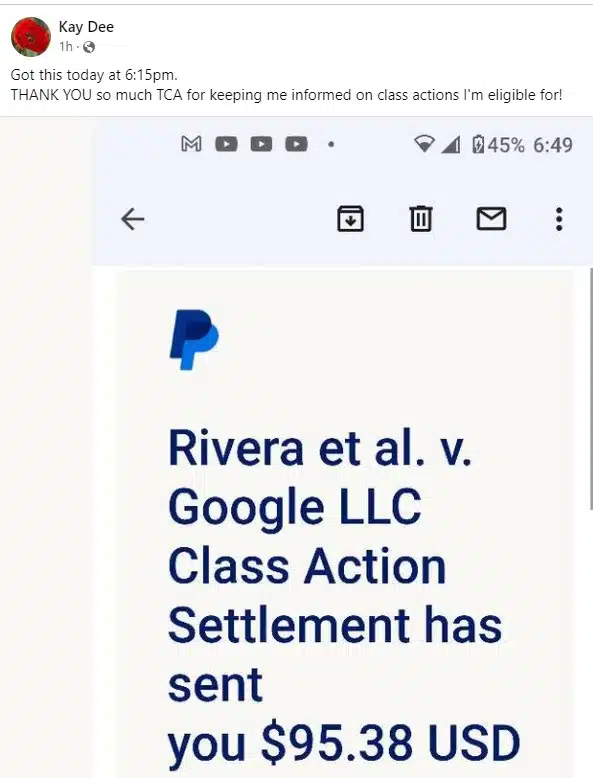 Google BIPA Site 7-7-23 settlement checks