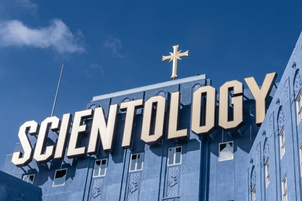 Close up of Scientology signage, representing the Leah Remini Church of Scientology lawsuit.