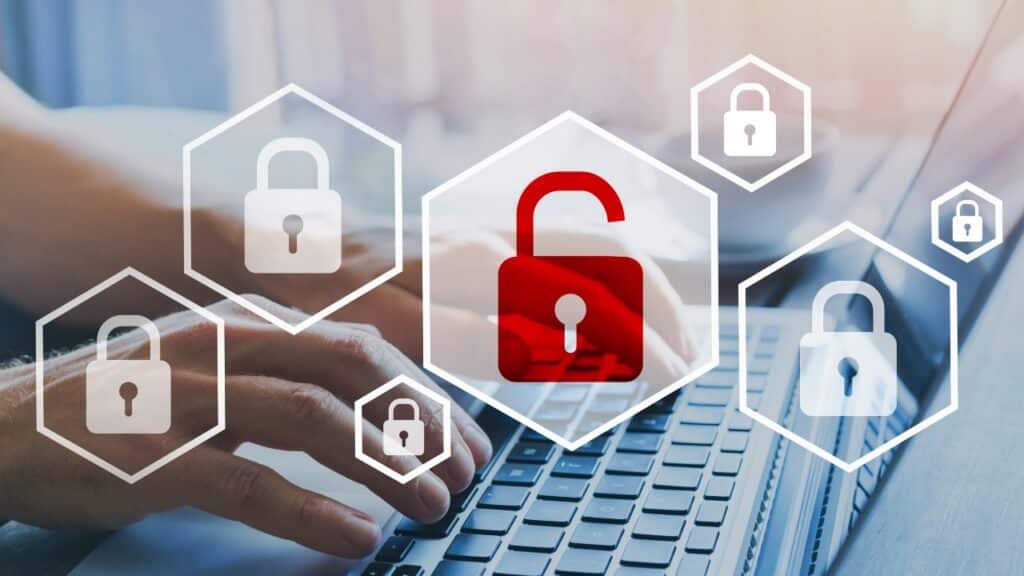 hacker attack and data breach, cybersecurity, information protection concept