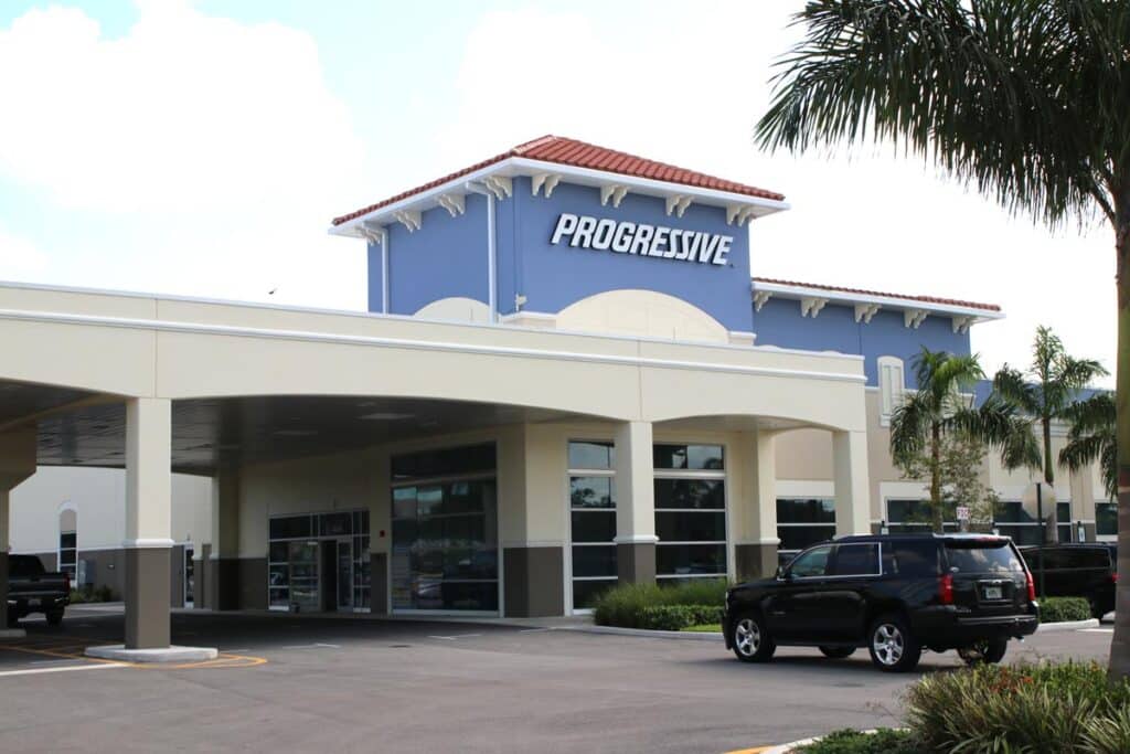 Exterior of a Progressive location, representing the Progressive data breach class action.