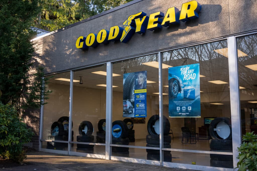 Exterior of a Goodyear store,