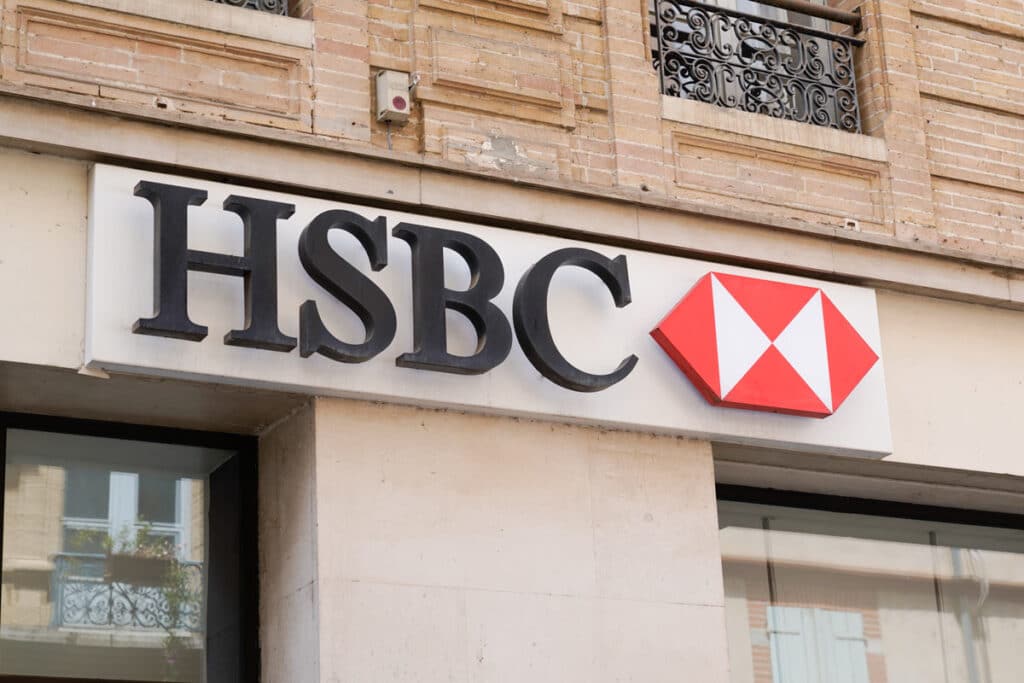 Close up of HSBC signage, representing the HSBC fair lending probe.