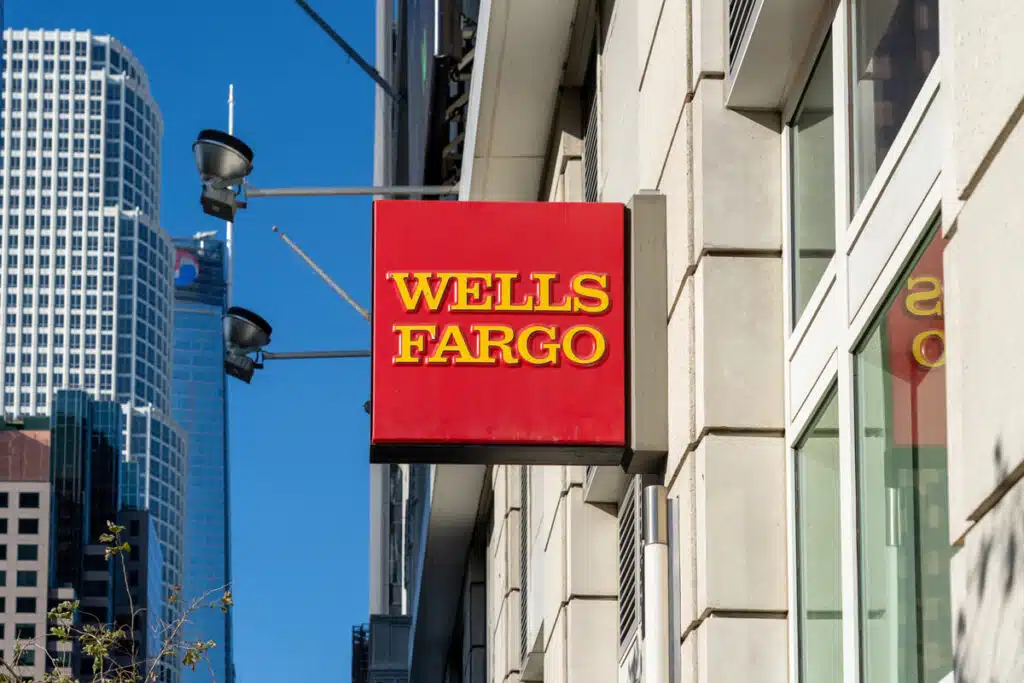 Close up of Wells Fargo signage, representing the Wells Fargo class action.