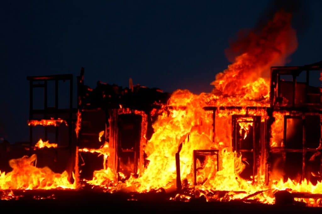 Burning building, representing the Lahaina fires.