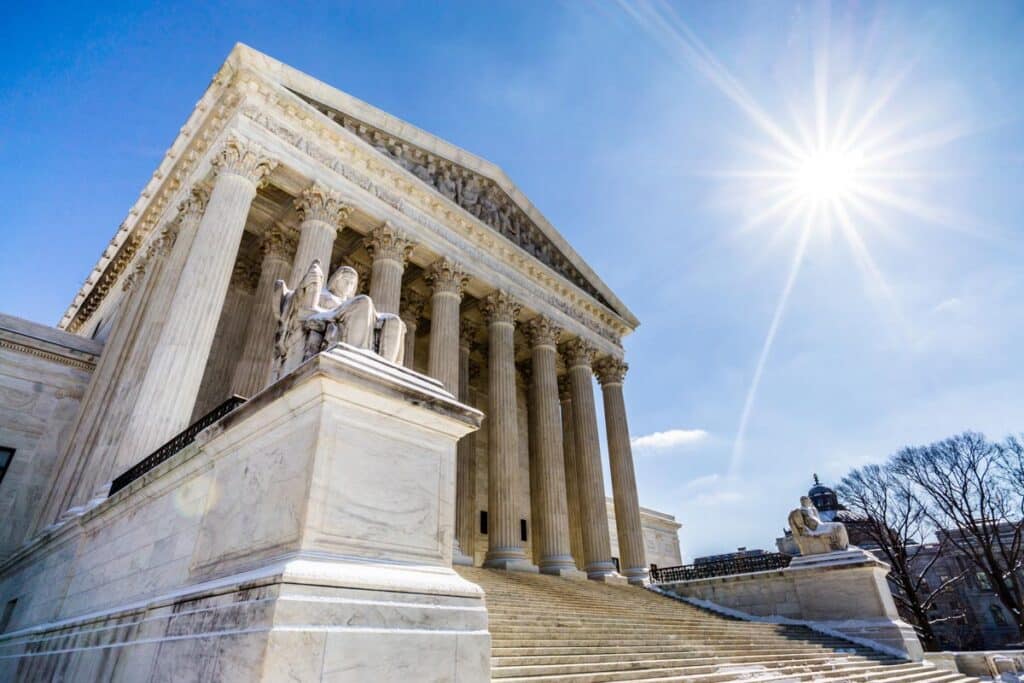 Exterior of the US Supreme Court building, representing the Supreme Court ghost gun ruling.