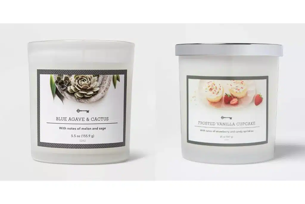 Product photo of recalled candles sold at Target, representing the Target candle recall.