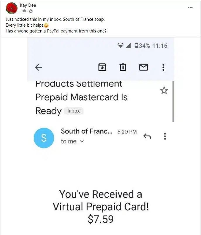 South of France FB 7-12-23 checks in the mail