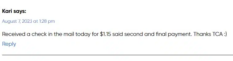 Utz 2nd distribution site 8-6-23 settlement checks