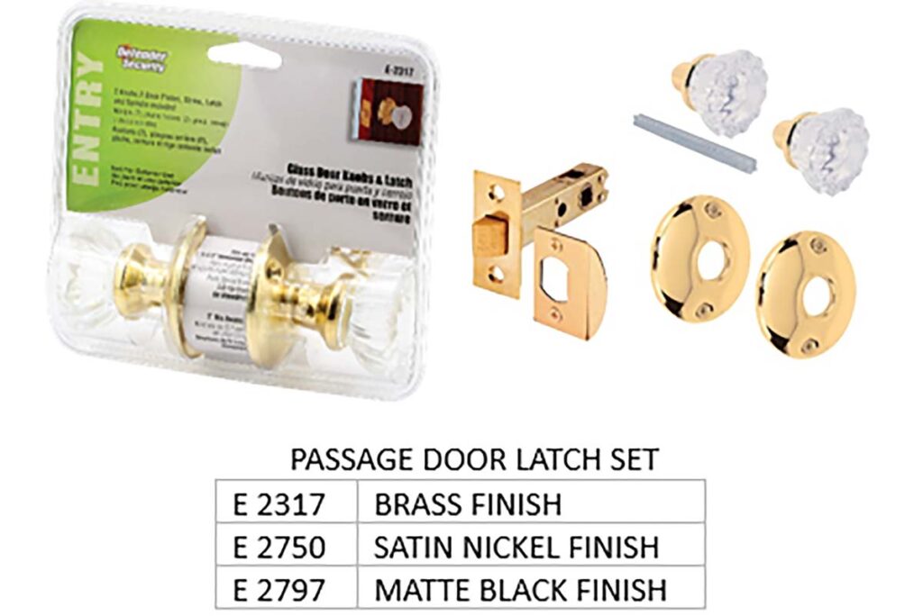 Product photo of recalled latch set, representing the glass doorknob recall.