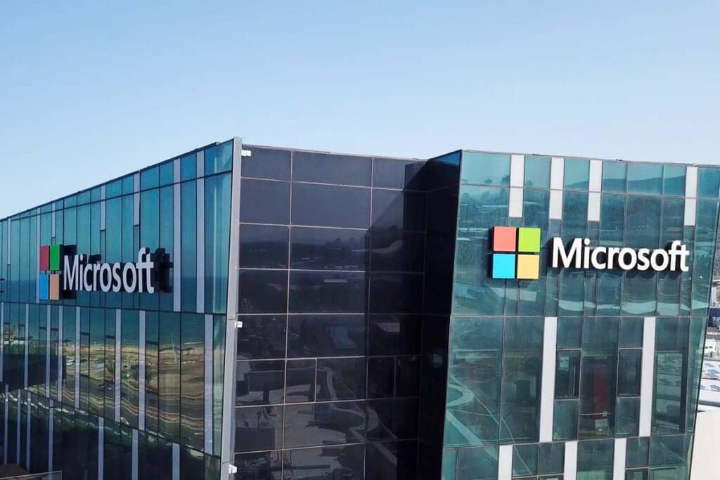 Exterior of a Microsoft building, representing the Microsoft discrimination lawsuit.