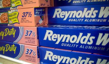 Close up of Reynolds foil products on a grocery store shelf, representing the Reynolds foil class action.