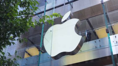 Close up of Apple Store signage, representing the Apple iPhone 15 lawsuit.