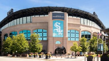 Exterior of the White Sox stadium, representing the White Sox discrimination class action.