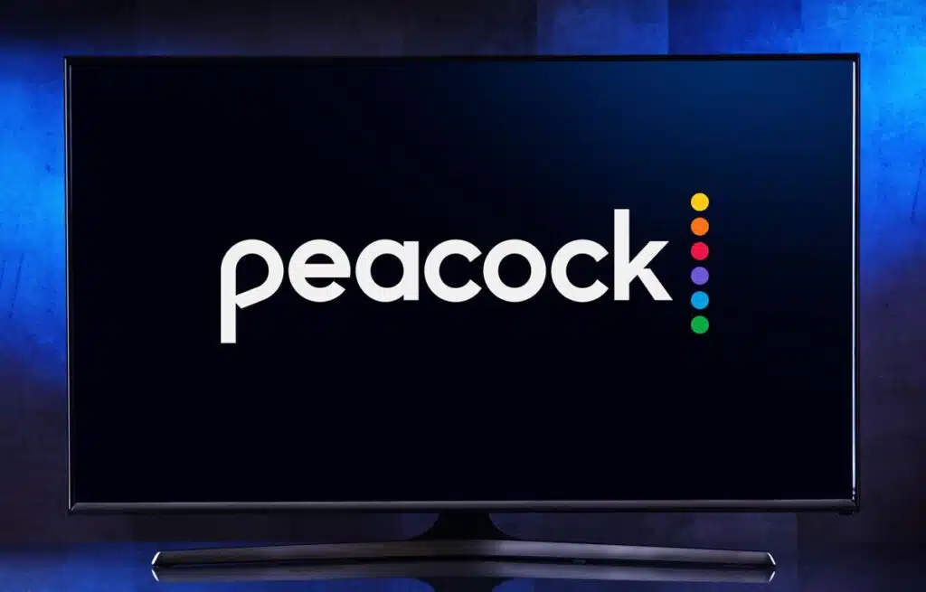 Peacock logo displayed on a TV, representing the Peacock automatic renewal class action.
