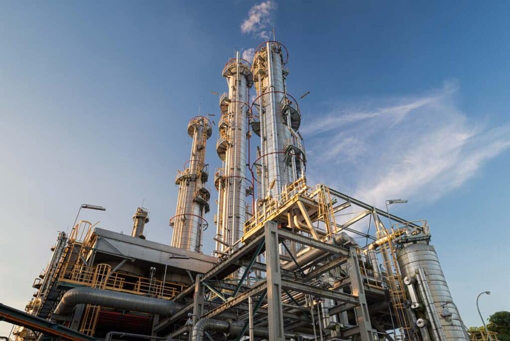 A natural gas plant, representing the Winter Storm Uri BP natural gas rates class action lawsuit.