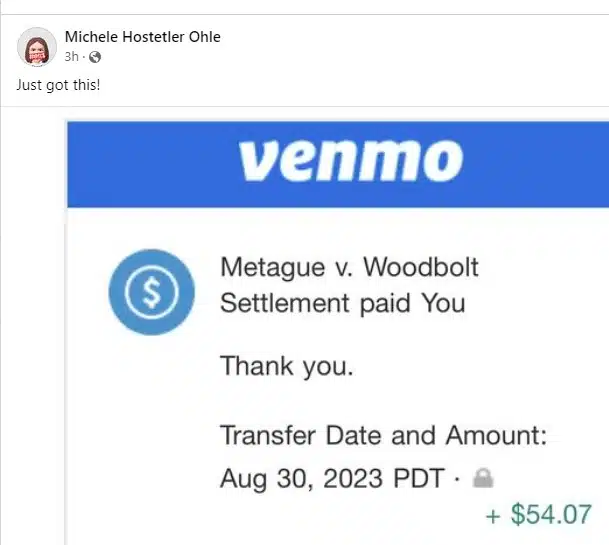 XTEND FB 8-30-23 settlement checks