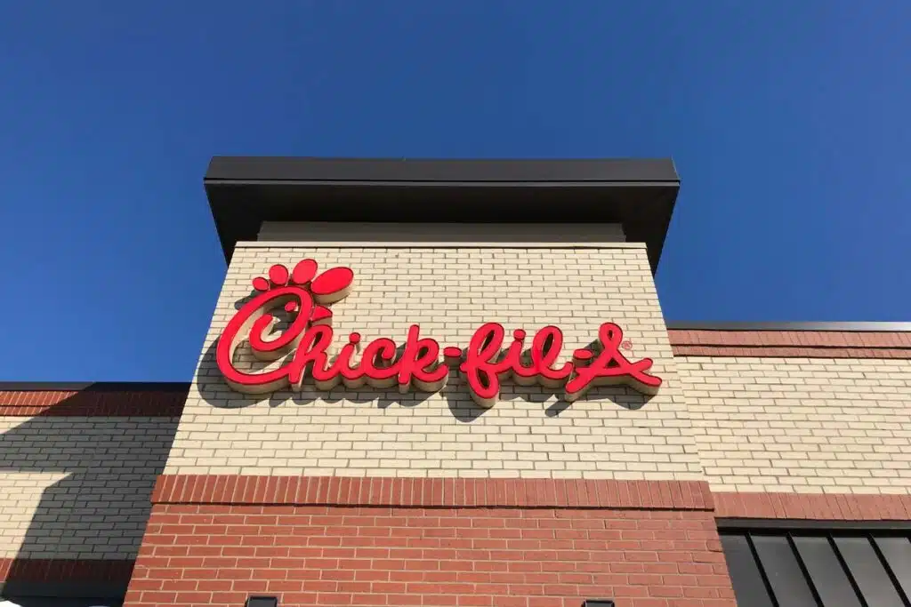 Close up of Chick-fil-A signage, representing the Chick-fil-A data breach class action lawsuit.
