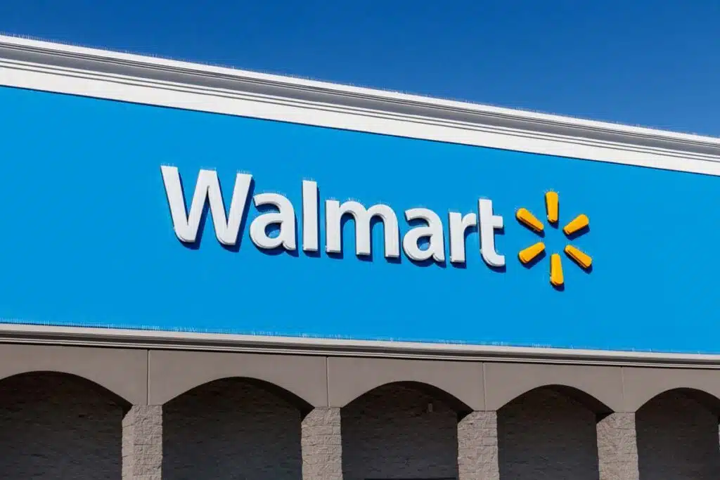 Close up of Walmart signage, representing the Walmart Great Value Organic Raw Honey class action.