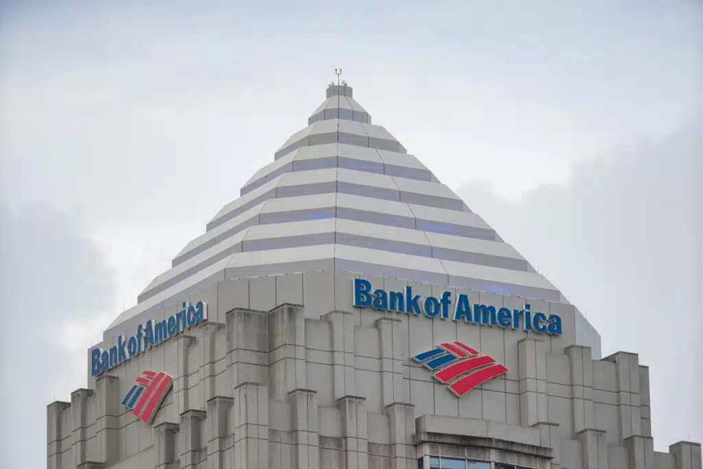Close up of Bank of America signage, representing the Bank of America class action.