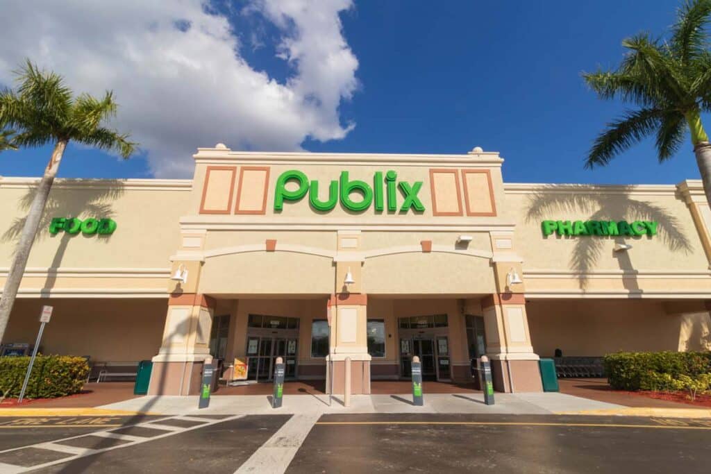 Exterior of a Publix store against a blue sky, representing the Publix phenylephrine class action.