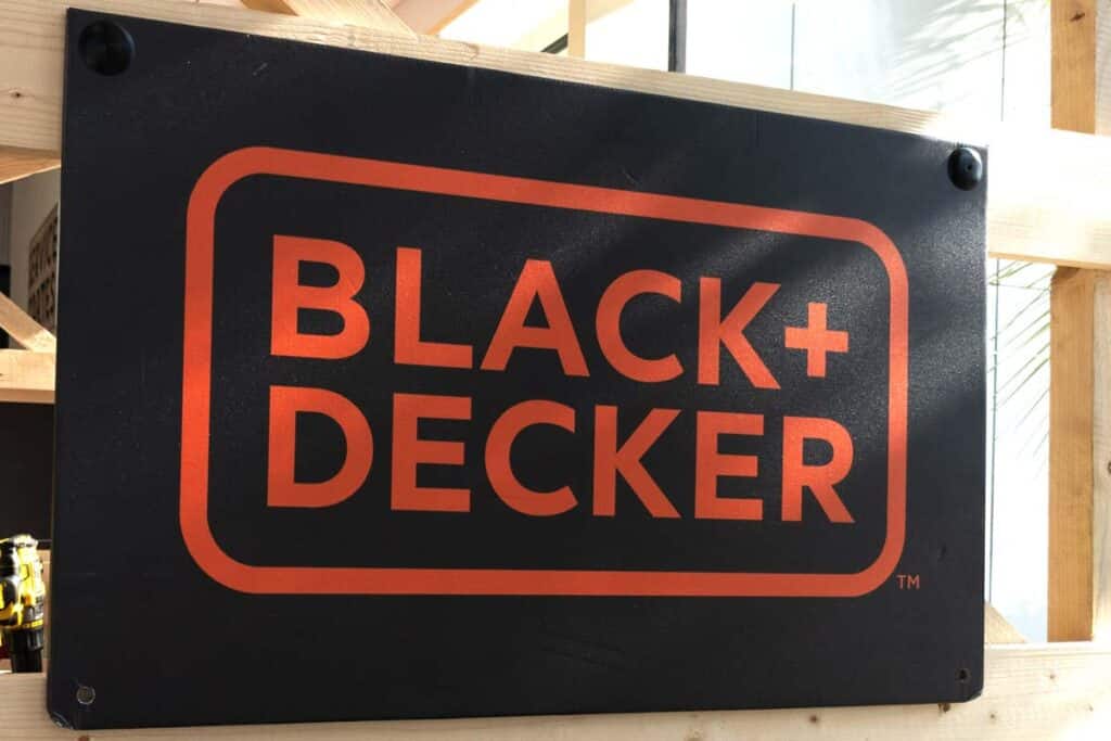Close up of Black+Decker sign, representing the Black+Decker trimmer and edger class action lawsuit.