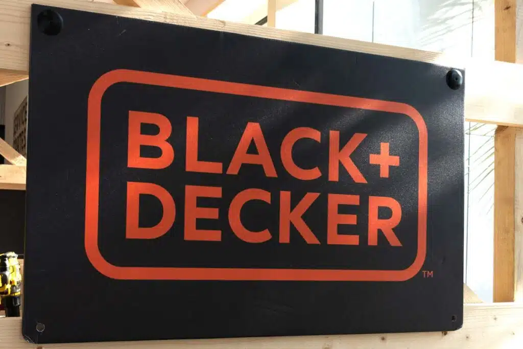 Close up of Black+Decker sign, representing the Black+Decker trimmer and edger class action lawsuit.