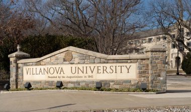 Close up of Villanova University entrance signage, representing the Villanova class action.