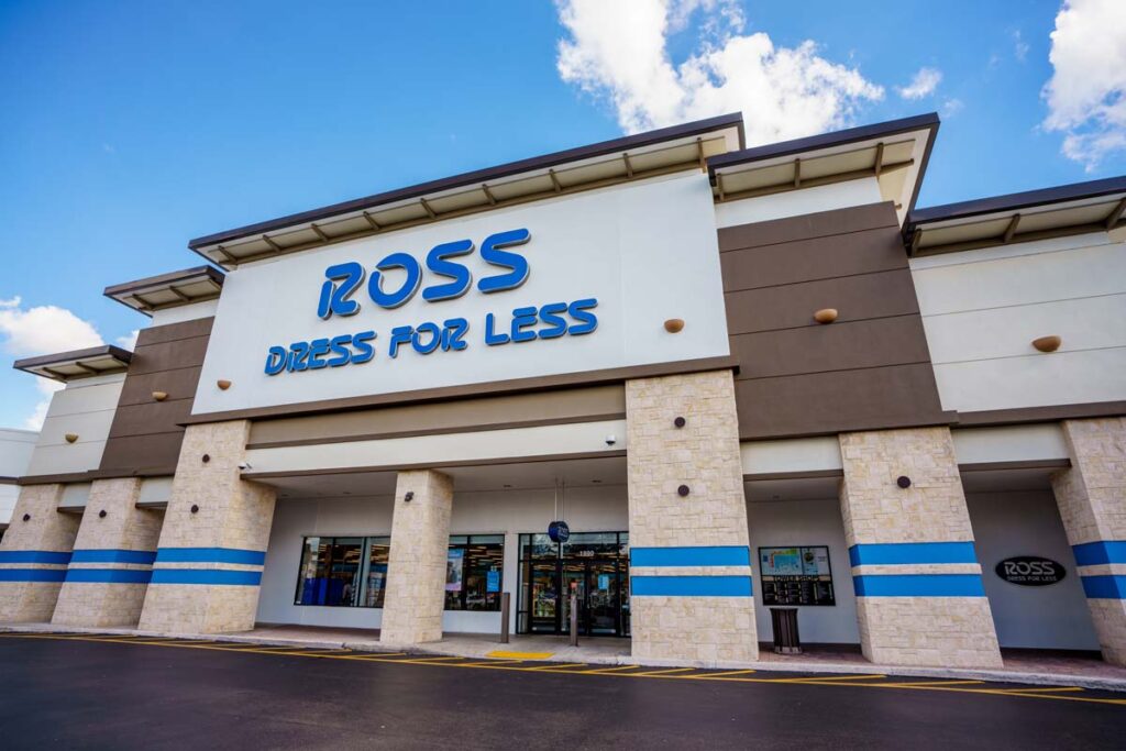 Exterior of a Ross store, representing the Ross overtime class action.