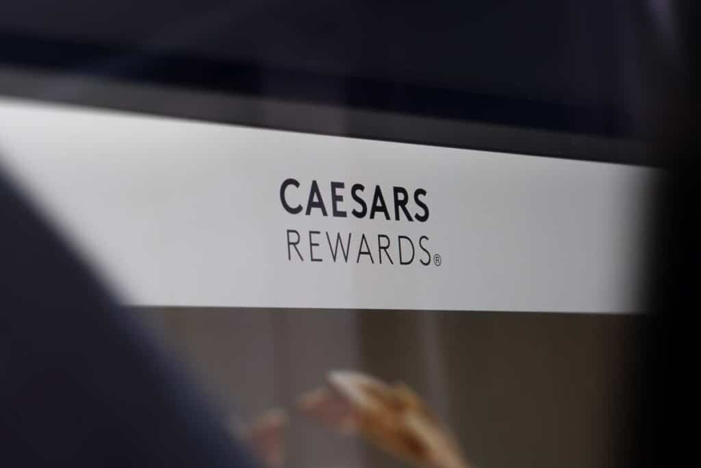 Close up of Caesars Rewards logo, representing the Caesars data breach class action.