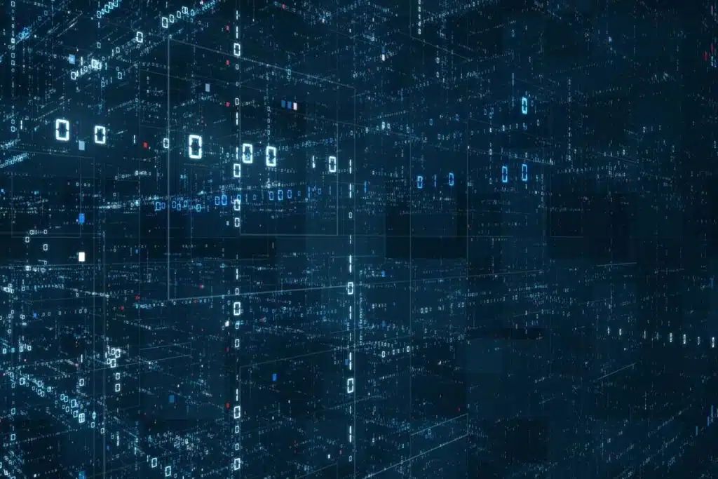 Binary code graphic, representing the IBM and Johnson & Johnson data breach class action.