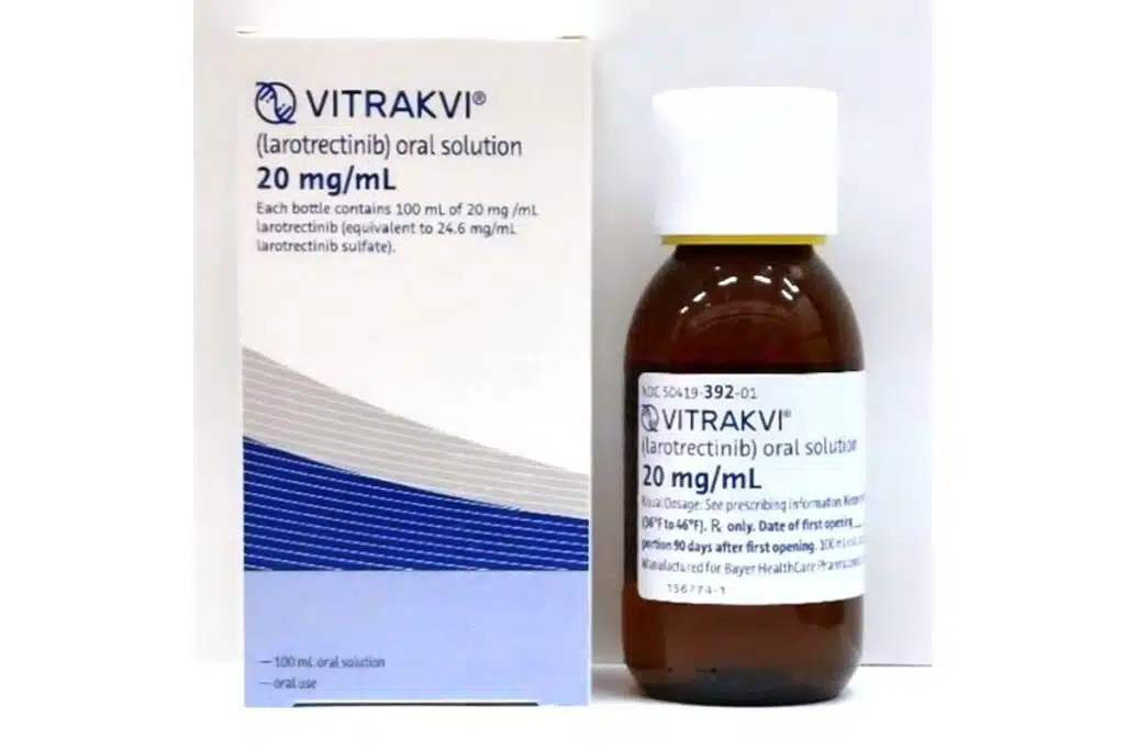 Product photo of Vitrakvi oral solution, representing the Bayer Vitrakvi recall.