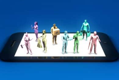 Gig worker images on a smart phone