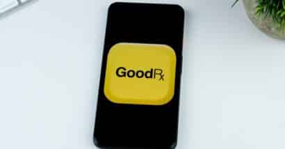 GoodRx logo displayed on a smartphone screen, representing the GoodRx class action lawsuit.