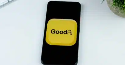 GoodRx logo displayed on a smartphone screen, representing the GoodRx class action lawsuit.