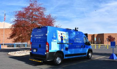 A Walmart delivery van, representing the Walmart deliver drivers class action.