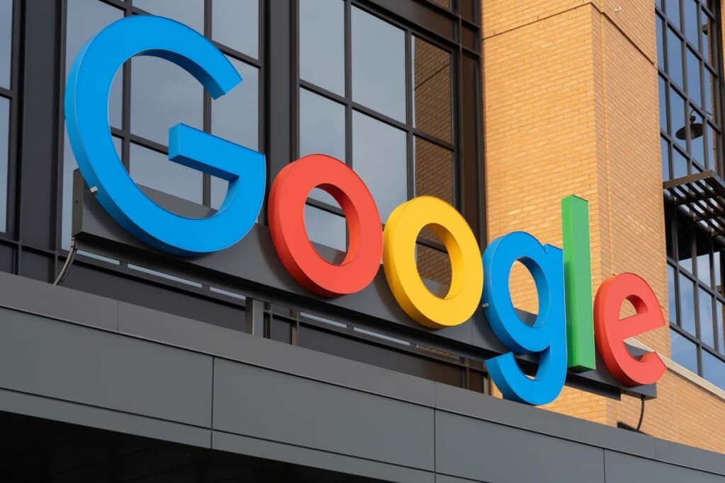 Close up of Google signage, representing recent Google lawsuits and legal issues.