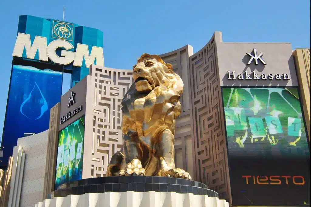 Exterior of the MGM Grand in Las Vegas, representing Las Vegas workers.