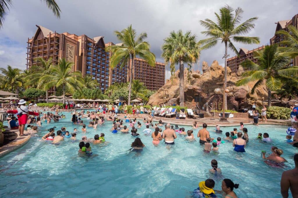 Pool area at Disney's Aulani Resort in Kapolei, Hawaii, representing the Disney Aulani pool class action.