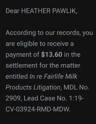 Fairlife Milk class action settlement payouts