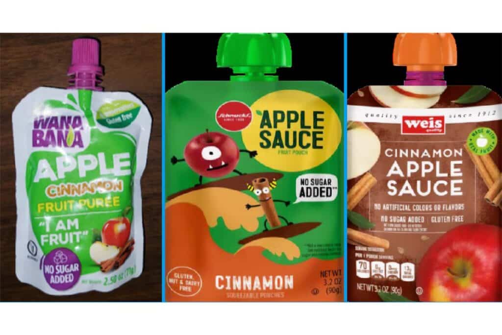 Product photo of recalled apple sauce pouches, representing the applesauce pouches recall.